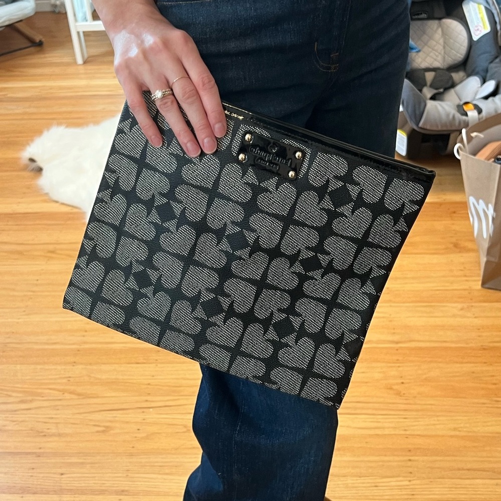 Kate Spade pebbled faux leather clutch